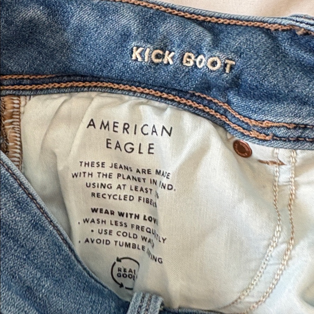 American Eagle Outfitters Kick Boot Jeans - Size 8 X-Long - Picture 7 of 10